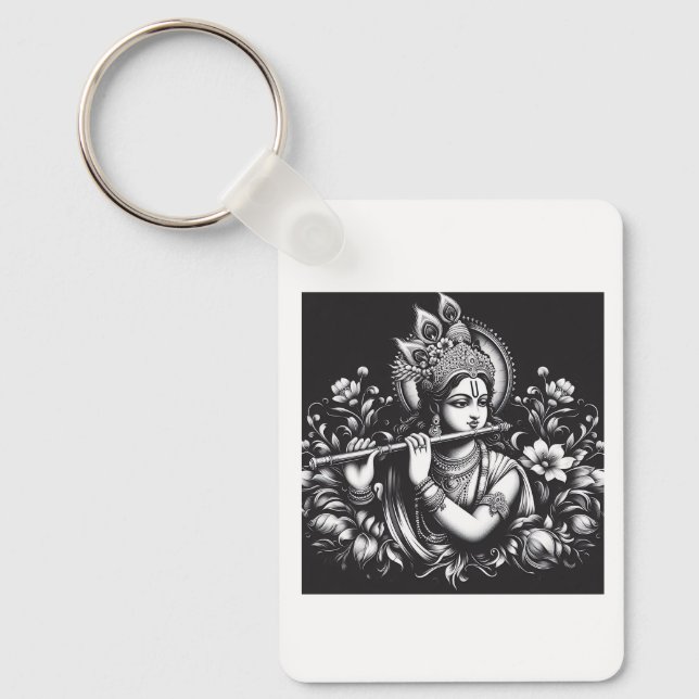 Porte-clés Krishna Noir et Blanc (Recto)