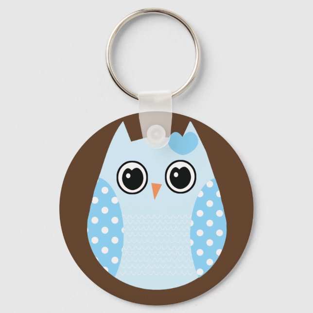 Porte-clés KRW Blue Polka Dot Owl Porte - clé Favoriser (Recto)