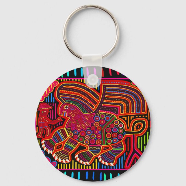 Porte-clés Kuna Indian Friendly Dragon Mola (Recto)