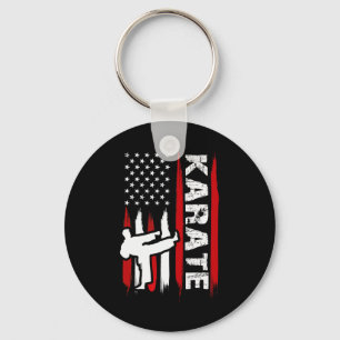 Porte-clés Kung Fu Karaté Drapeau Usa Ceinture Noire Arts Mar
