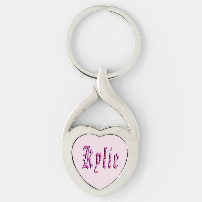 Porte-clés "Kylie" Floral Rose Kylie Nom, (Devant)