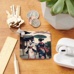 Porte-clés Kyoto Kimono Spring Walk Keychain