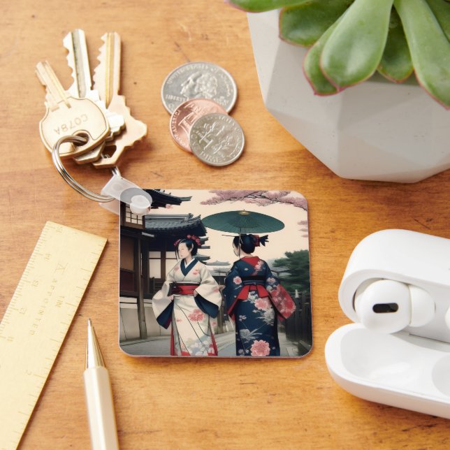 Porte-clés Kyoto Kimono Spring Walk Keychain (Bureau)