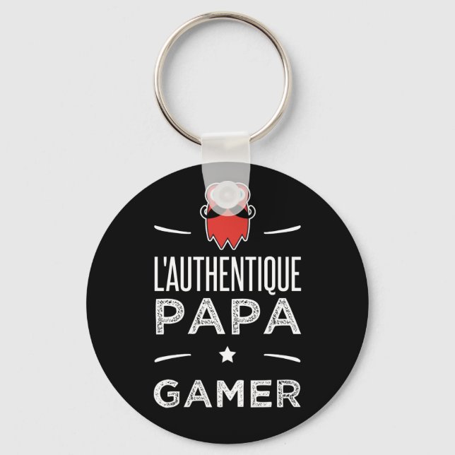 Porte-clés L authentique papa gamer (Recto)