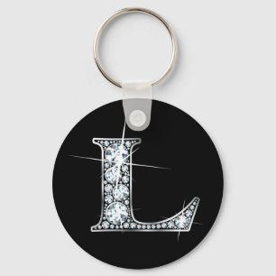Porte-clés "L" Diamond Bling Keychain