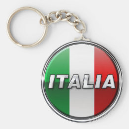 Porte-clés Drapeau Italie Puglia – Cocarde Rond Imprimé Tissu – Fait En France