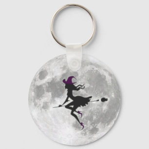 Porte-clés La belle sorcière devant la lune