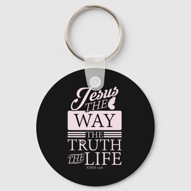 Porte-clés La Bible Verse Jésus Le Chemin La Vérité La Vie Je (Recto)