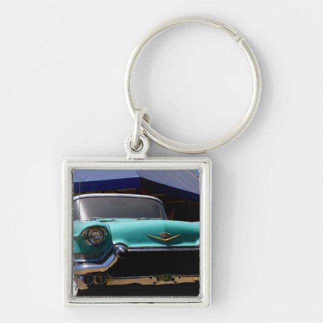 Porte-clés La Cadillac décapotable verte d'Elvis Presley à (Devant)