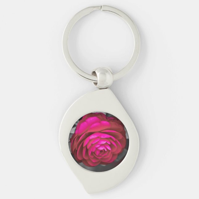 Porte-clés La Camélia rose  (Devant)