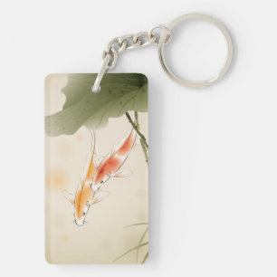 Porte-clés La carpe japonaise pêche la natation dans l'étan