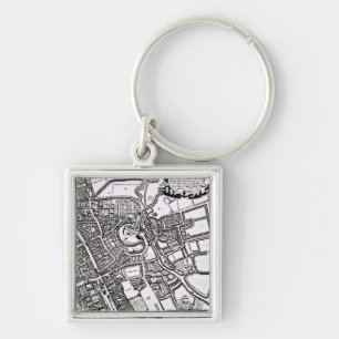 Porte-clés La carte de Loggan d'Oxford, feuille occidentale