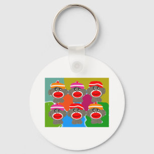 Porte-clés La chaussette Monkeys des cadeaux d'art d'art de
