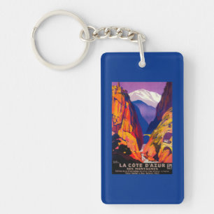 Porte-clés La Cote d'Azur PosterEurope vintage 2