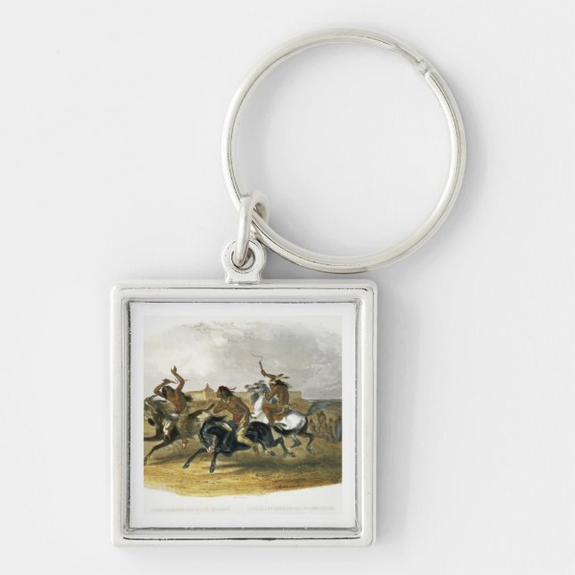 Porte-clés La course de chevaux des Indiens de Sioux (Devant)