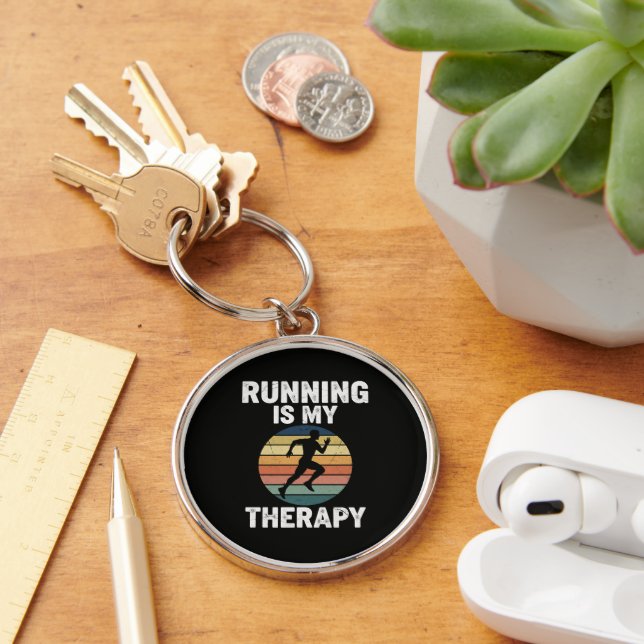 Porte-clés La course est ma thérapie (Bureau)