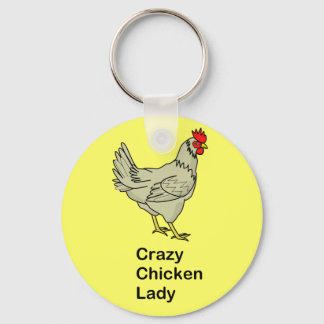 Porte-clés La dame folle du poulet