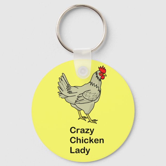 Porte-clés La dame folle du poulet (Recto)