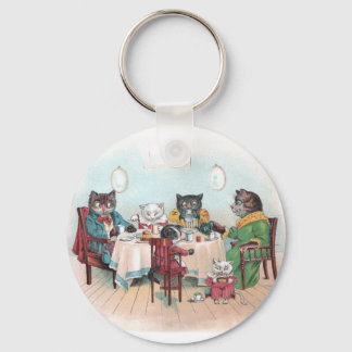 Porte-clés La famille Cat s'assoit au petit-déjeuner