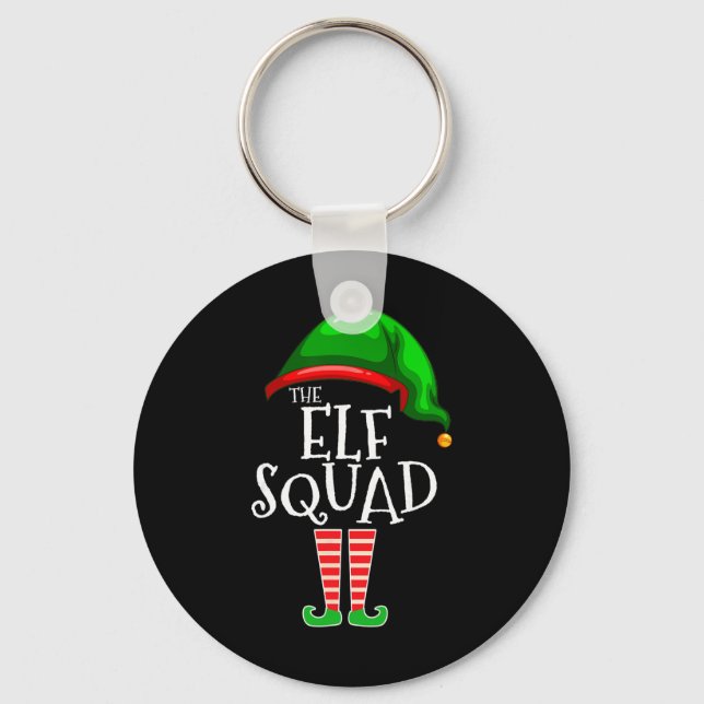 Porte-clés La Famille Elf Squad de Noël appariée (Recto)
