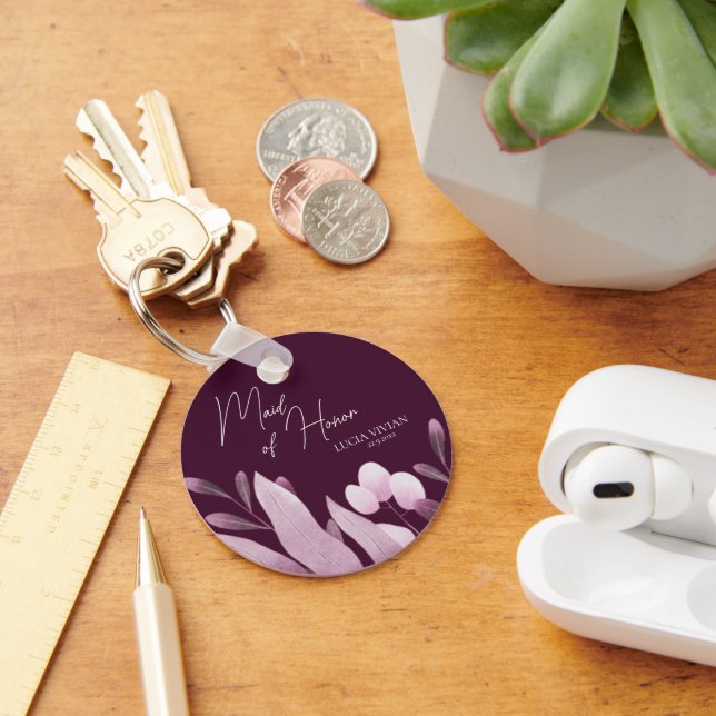 Porte-clés La femme d'honneur Bourgogne Grand Mariage Feuille (Bureau)