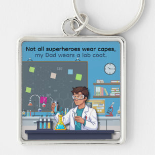 Porte-clés La fête des pères Papa porte une blouse de laborat