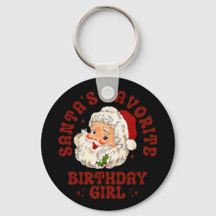 Porte-clés La fille d'anniversaire préférée du Père Noël Joli