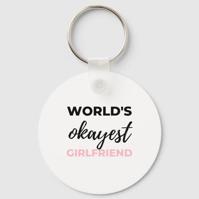 Porte-clés La fille la plus Okayest du monde Noir (Recto)