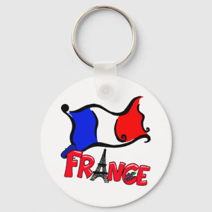 Porte-clés La France avec des produits de drapeau