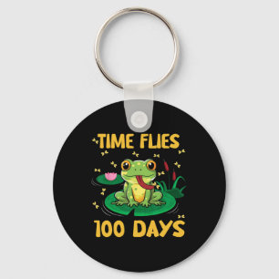 Porte-clés La fuite du temps 100 jours d'école grenouille ens