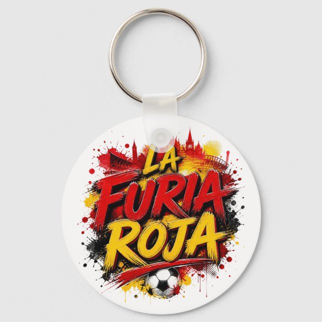 Porte-clés La Furia Roja - surnom de l'équipe nationale d'Esp (Recto)