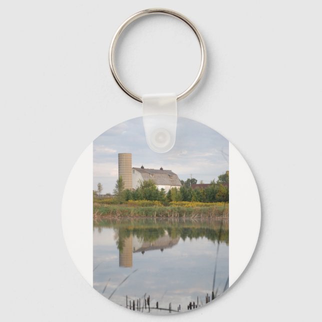 Porte-clés La grange reflétée dans l'eau (Recto)
