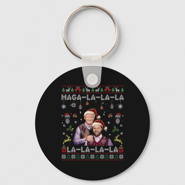 Porte-clés La La Donald Trump Potus 47 Swea de Noël laid (Recto)