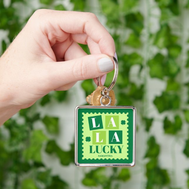 Porte-clés La La Lucky Saint-Patrick Personalisé (main)