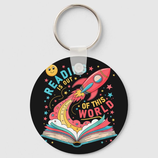 Porte-clés La lecture est hors de ce monde livre d'espace d'a (Recto)