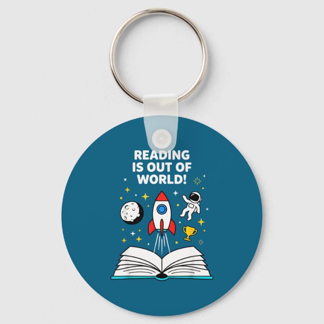 Porte-clés La lecture est un astronaute spatial hors de ce mo (Recto)