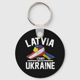 Porte-clés La Lettonie Est Avec L'Ukraine Pavillon Latvien Uk