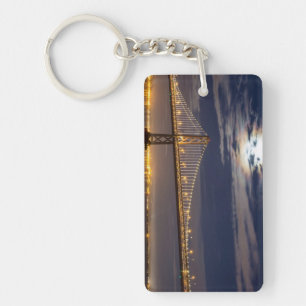 Porte-clés La lever de la lune ce soir au-dessus du pont de