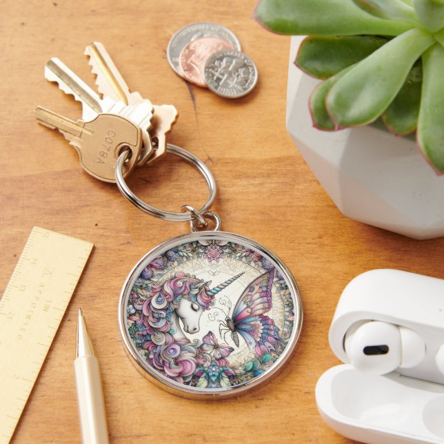 Porte-clés La Licorne Et Le Papillon (Bureau)
