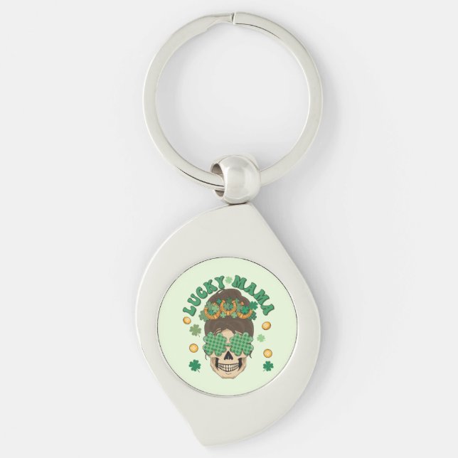 Porte-clés La Lucky Mama Skeleton de St. Patrick (Devant)