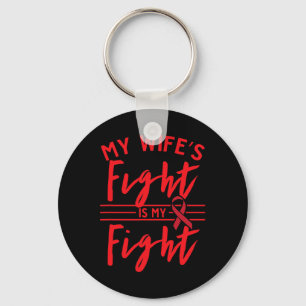 Porte-clés La lutte de ma femme est ma lutte contre le cancer