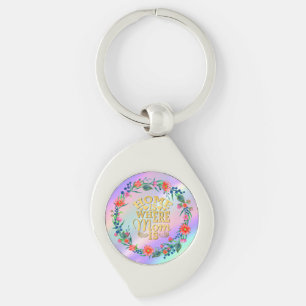 Porte-clés La maison est là où est maman, cadeau pour la fête