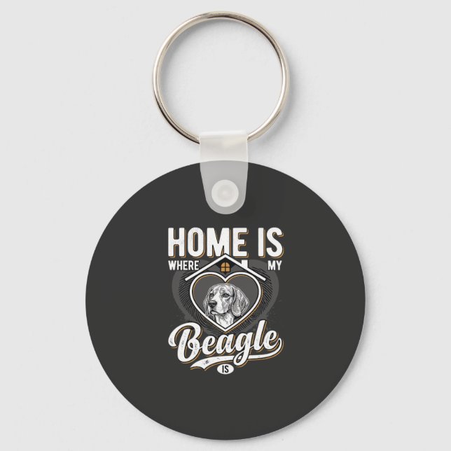 Porte-clés La maison est où est mon Beagle_1 (Recto)