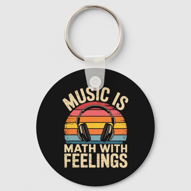 Porte-clés La musique est des maths avec des sentiments Prof  (Recto)