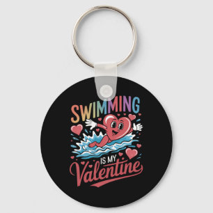 Porte-clés La natation est mon cœur de la Saint-Valentin Amou
