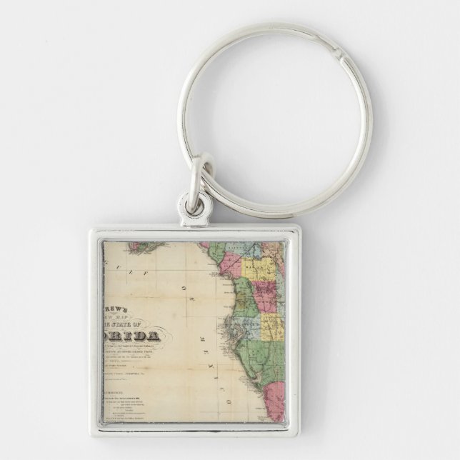 Porte-clés La nouvelle carte de l'état de Floride de Drew (Devant)