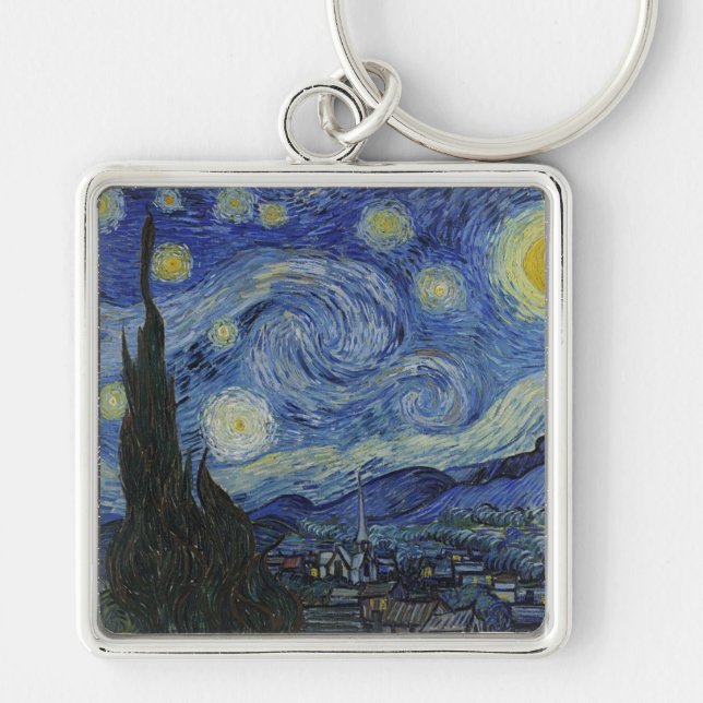 Porte-clés La Nuit étoilée de Van Gogh (Devant)