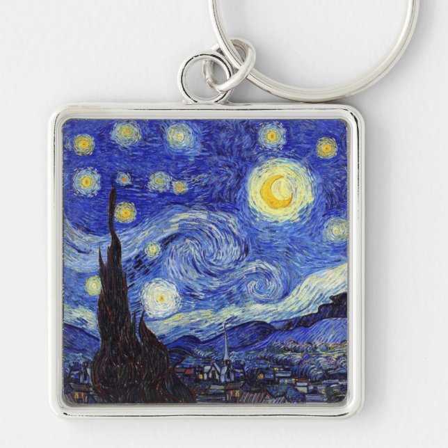 Porte-clés La nuit étoilée Van Gogh a inspiré le porte - clé (Devant)