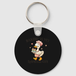 Porte-clés La pâtisserie est mon cadeau rituel Humour de cuis
