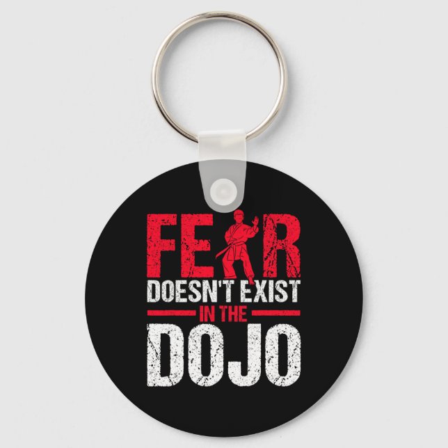 Porte-clés La peur n'existe pas dans le karaté du dojo (Recto)